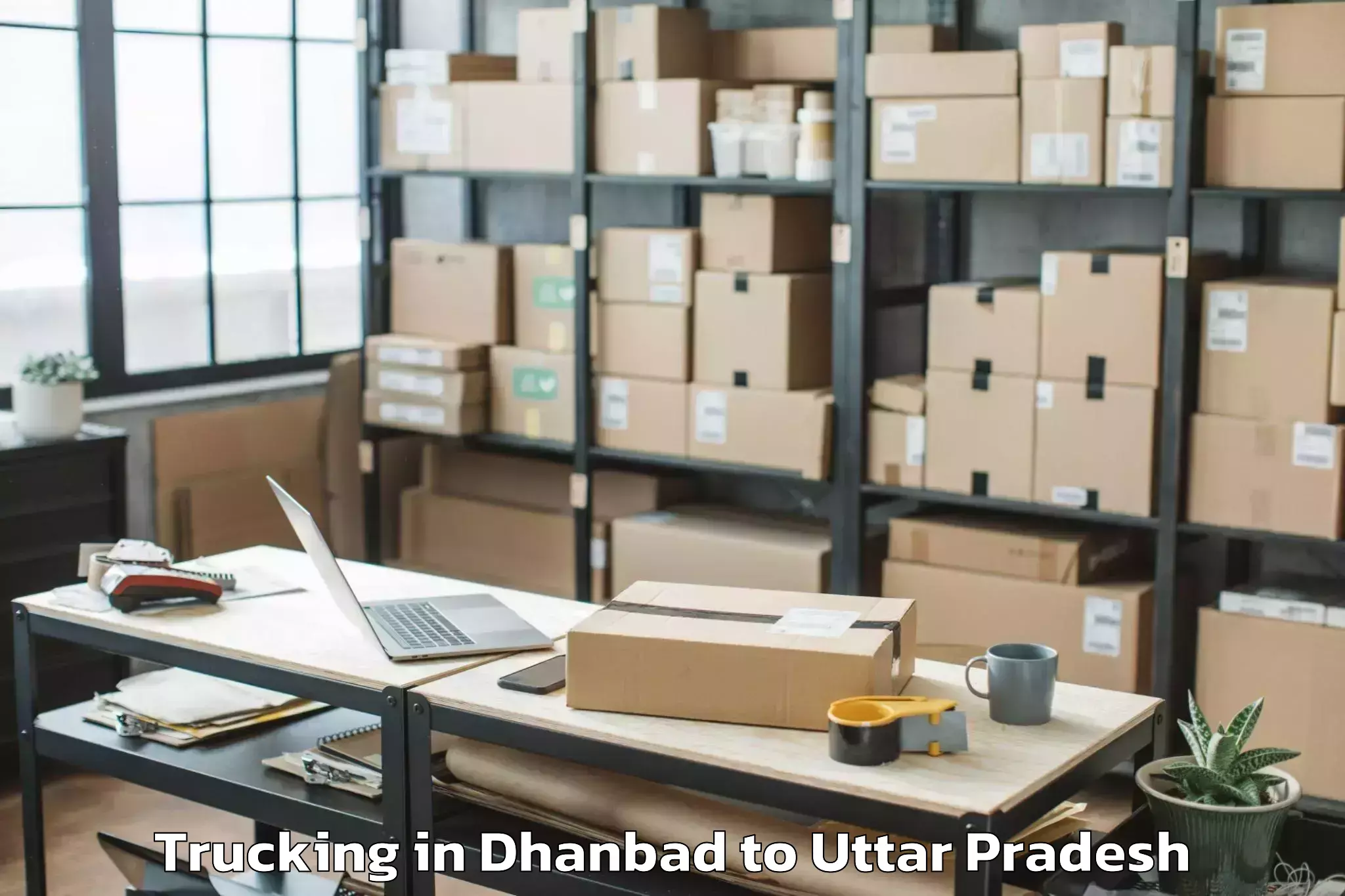 Book Dhanbad to Lakhna Trucking Online